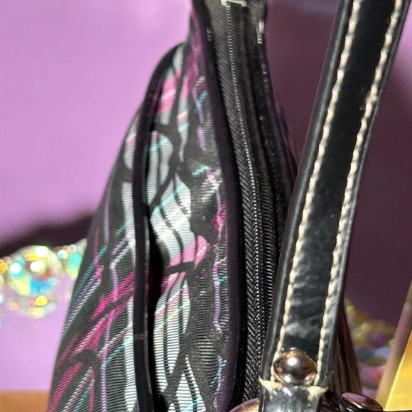 Coach Tartan Black and Pink Plaid Crossbody Approx. 8.5” x 6” - Picture 6 of 9